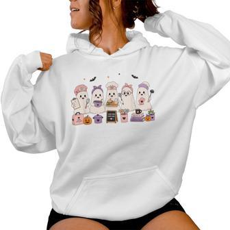 Halloween School Lunch Lady Ghost Cafeteria Worker Women Women Hoodie - Thegiftio UK