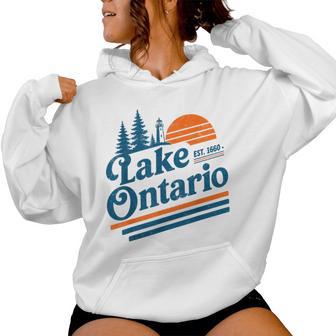 Lake Ontario Est 1660 Vintage Retro Great Lakes Women Women Hoodie - Thegiftio UK