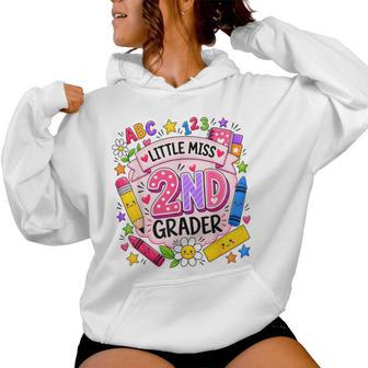 Little Miss 2Nd Grade Cute First Day Of Second Grade Girls Women Hoodie - Thegiftio UK