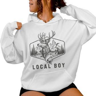 Local Boy Deer Duck Fishing Camo Hunting Youth Ns Kids Women Hoodie - Thegiftio UK
