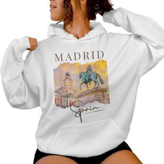 Madrid Europa Ciudad Españaacaciones Memorabilia Hombres Es Niños Sudadera con capucha para mujer - Regaloses