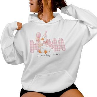 Mama Of The Silly Goose Birthday Matching Family Outfit Comfort Colors Crop Top Women Hoodie - Thegiftio UK