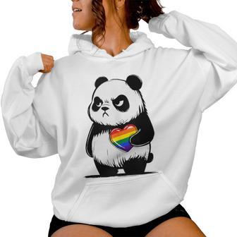 Mes Del Orgullo Lgbtq De Grumpy Panda In Mangas Sudadera con capucha para mujer - Regaloses