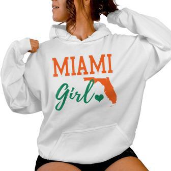 Miami Girl Cute Heart Map Shape Women Hoodie - Thegiftio UK