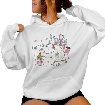 Off To Do Nurse Things Goose Coffee Nurse Women Hoodie - Thegiftio UK