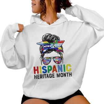 Hispanic Heritage Month Messy Bun Girls Latina Women Hoodie - Thegiftio UK
