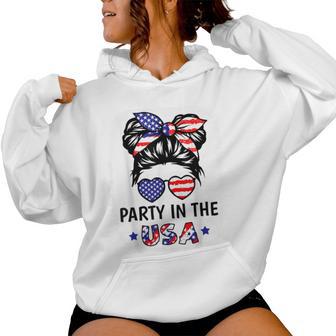 Party In Usa 4Th July American Flag Girl Toddler Patriotic Women Hoodie - Thegiftio UK