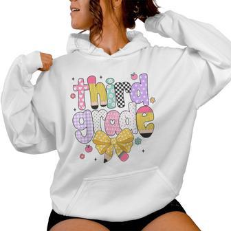 Preppy Third Grade Teacher 3Rd Grade Back To School Girls Women Hoodie - Thegiftio UK