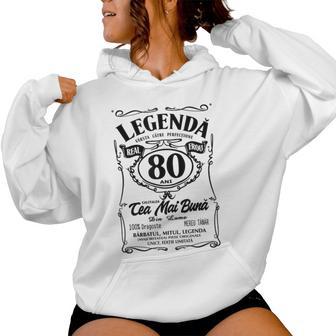 Romania 80 Cadou Pentru 80 De Ani Tricou Aniversar Romanesc Felpa con cappuccio da donna - Novitaregali