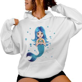 Sirena Niña In Mangas Sudadera con capucha para mujer - Regaloses