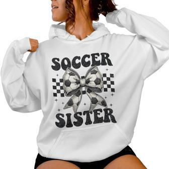 Soccer Sister Coquette Bow Soccer Sister Women Hoodie - Thegiftio UK