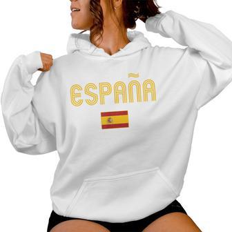 Spain Flag Vintage Espana Pride Spanish Kids Red Women Hoodie - Thegiftio UK