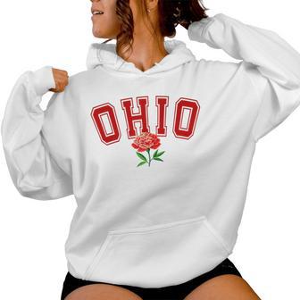 State Of Ohio Flower Women Hoodie - Thegiftio UK
