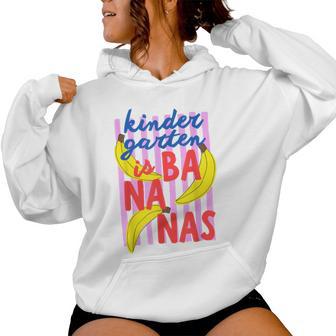 Striped Kindergarten Is Bananas Back To School Teacher Team Women Hoodie - Thegiftio UK