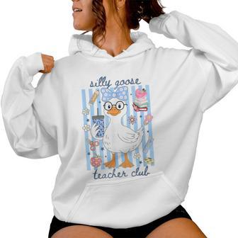 Striped Silly Goose Teacher Club Back To School Kids Women Hoodie - Thegiftio UK