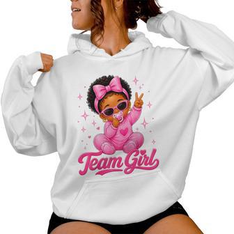Team Girl Coquette Bow Baby Announcement Gender Reveal Party Women Hoodie - Thegiftio UK