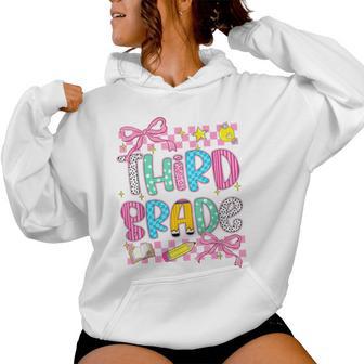 Third Grade Team Coquette Bow 3Rd Grade Teacher Girl Kid Women Hoodie - Thegiftio UK