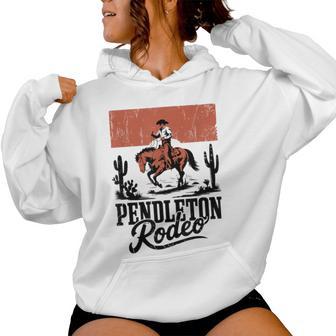 Vintage Cowboy Western Horse Bronc Riding Pendleton Rodeo Women Hoodie - Thegiftio UK