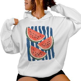Vintage Watermelon Slices Summer Fruit Retro Kids Women Hoodie - Thegiftio UK