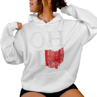 Women's Ohio Home Shape State Vintage Grunge Men Women Hoodie - Thegiftio UK