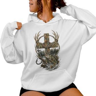 Youth Camo Faith Hunting Fishing Christian Jesus God Women Hoodie - Thegiftio UK
