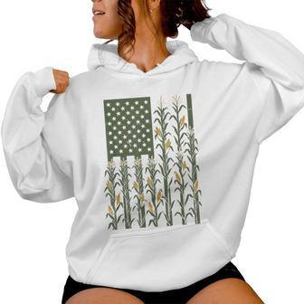 Youth Corn Us America Flag Farmer Farm Kids Women Hoodie - Thegiftio UK