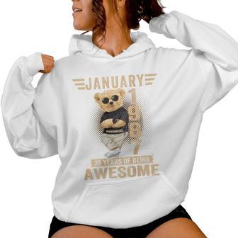 裏面1月39日 誕生日 男性 女性 1987年 テディベア レディースパーカー - Kawaiitshirt