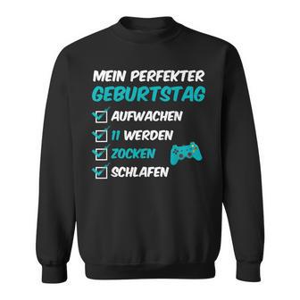 11 Perfekter Geburtstag Zocken 11 Jahre Alt Gamer Jungen Sweatshirt - Geschenkecke