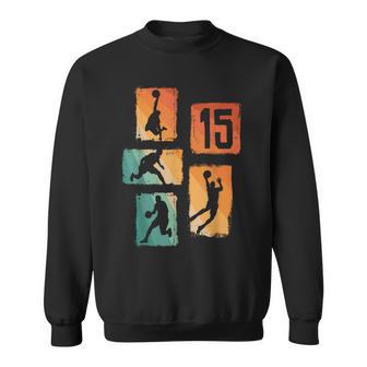 15 Geburtstag Basketballpieler 15 Jahre Jungs Retro Sweatshirt - Geschenkecke