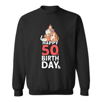50 Años De Edad Propietario De Gatos Amante De Los Gatos 50 Cumpleaños Camisa de entrenamiento - Regaloses