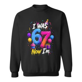 7Th Birthday I Was 6 Now I'm 7 Boys Kids Turning 7 Birthday Sweatshirt - Thegiftio UK