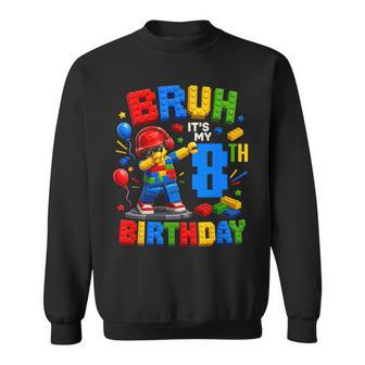 8 Years Old Boys Kids It's My 8Th Birthday Building Brick Sweatshirt - Thegiftio UK
