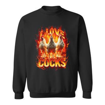 Amo Las Pollas Granja De Fuego Animales Gallos Meme Amantes De Pollos Camisa de entrenamiento - Regaloses