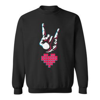 Amor Corazón Rock And Roll Relación Amor Romántico Pareja Camisa de entrenamiento - Regaloses