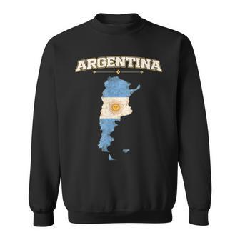 Argentina Argentina Flag Map Graphic For Argentinian Sweatshirt - Monsterry