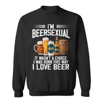 On Back I'm A Beersexual Beer Drinking Lover Sweatshirt | Seseable UK