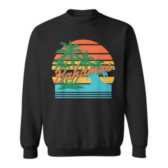 Bahamasacaciones Retro Atardecer Tropical Playa Palmeras Camisa de entrenamiento - Regaloses