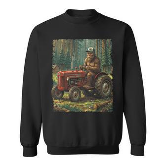 Bigfoot Farmer Driving Tractor Cool Farm Dad Rancher Farming Sweatshirt | Seseable UK