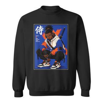 Black Anime Samurai Streetwear Afro Warrior Sweatshirt | Seseable UK