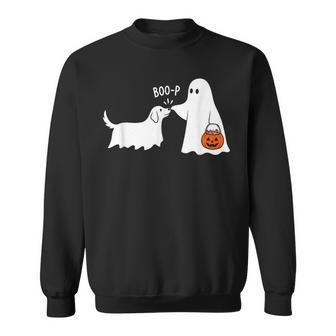 Boop Cute Ghost Dog Halloween Costume Humor Sweatshirt | Seseable UK