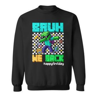 Bruh We Back To School Kids Boy Dabbing Video Game Pixel Sweatshirt - Thegiftio UK