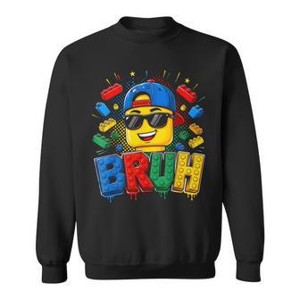 Bruh Master Builder Birthday Boy Building Bricks Blocks Kids Sweatshirt | Seseable UK
