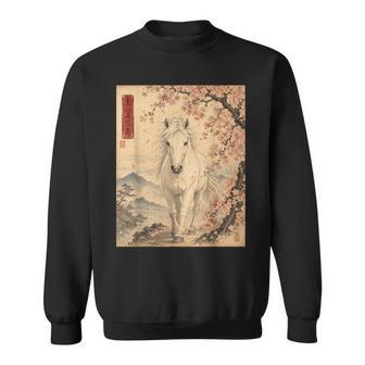 Caballo Japonésintage Arte Asiático Flor De Cerezo Rosa Flor Camisa de entrenamiento - Regaloses