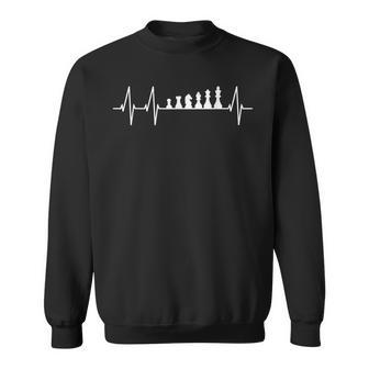 Cadeau D'échecs Idée Cadeau Pour Joueur D'échecs Battement Du Cœur Sweater e - Cadeauxyz
