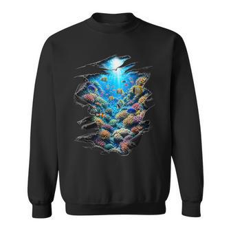 Cadeau Original Plongée Corail Mer Océan Poisson Aquarium 3D Sweater e - Cadeauxyz