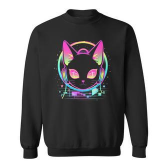 Cat Djintage Des Années 80 Dessin Animé Japonais Rétro Cool Pour Chats 6 Sweater e - Cadeauxyz