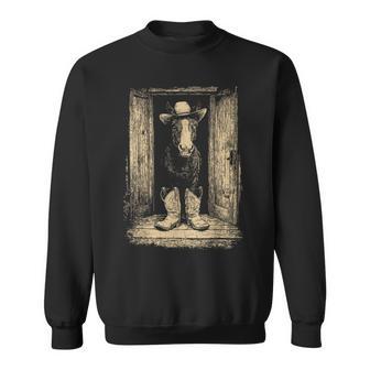 Cheval Mignon Avec Chapeau De Cowboy Amusant Animal De La Ferme Éleveur Western Sweater e - Cadeauxyz