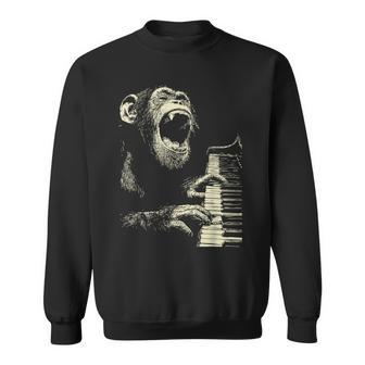 Chimpancé Divertido Tocando Piano Animal Músico Pianista Chimpancé Camisa de entrenamiento - Regaloses