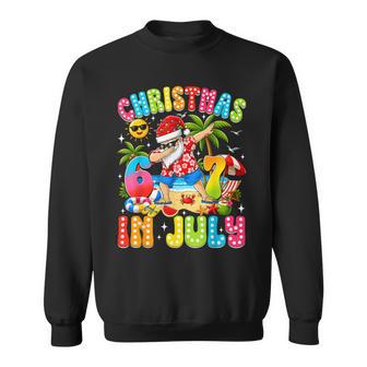 Christmas In July Dabbing Santa 6 7 Six Seven Summer Sweatshirt | Seseable UK