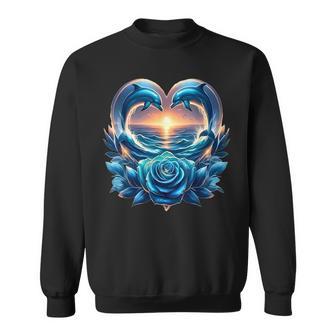 Cœur De Dauphin Avec Coucher Deoleil Sweater e - Cadeauxyz